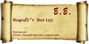 Bognár Borisz névjegykártya